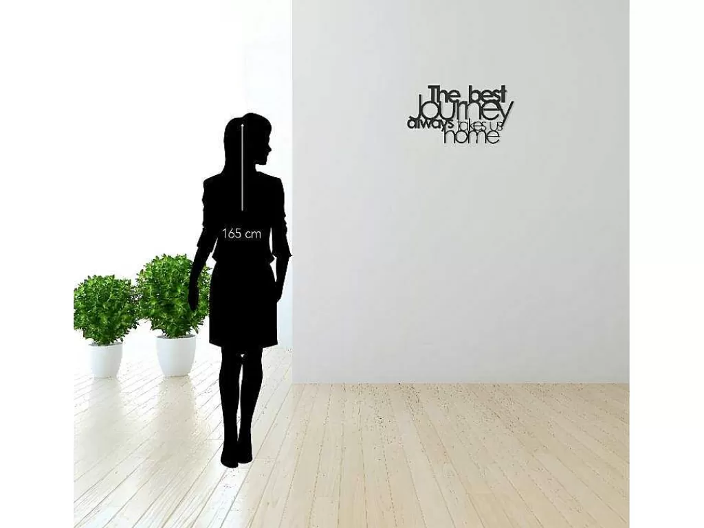 Placa De Parede Decorativa*EPIKASA Decoração Metalica Journey, Preto, 70X1,5X40 Cm,
