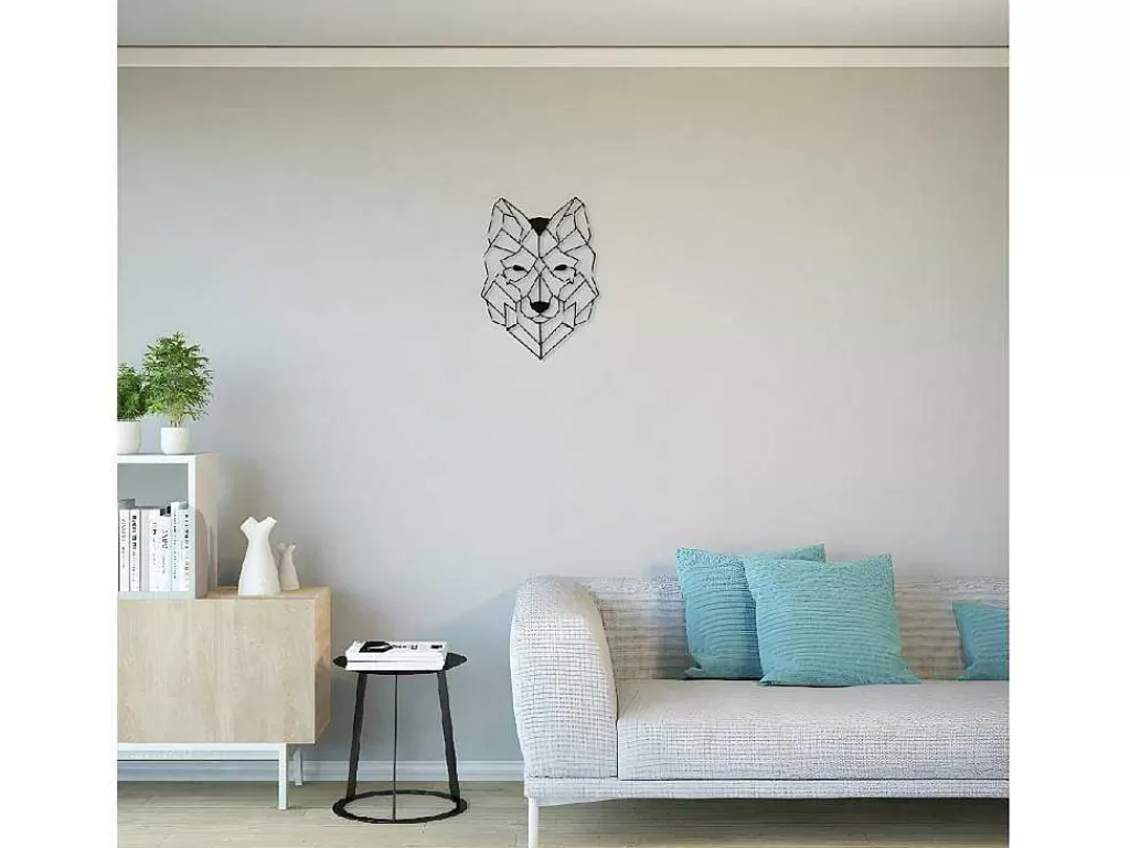 Placa De Parede Decorativa*EPIKASA Decoração Metalica Lobo 2, Preto, 41X1,5X57 Cm,