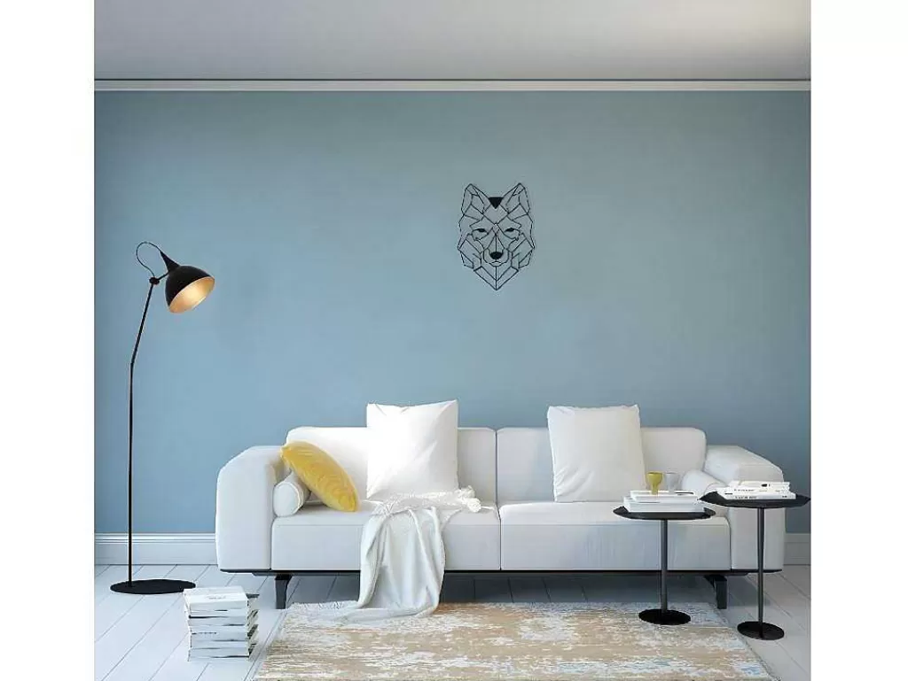 Placa De Parede Decorativa*EPIKASA Decoração Metalica Lobo 2, Preto, 41X1,5X57 Cm,