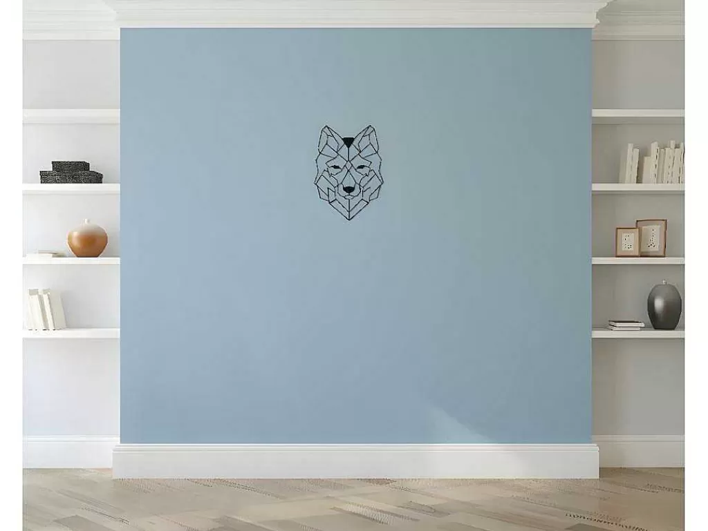 Placa De Parede Decorativa*EPIKASA Decoração Metalica Lobo 2, Preto, 41X1,5X57 Cm,