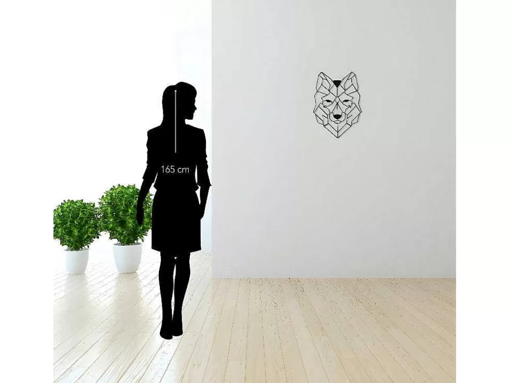 Placa De Parede Decorativa*EPIKASA Decoração Metalica Lobo 2, Preto, 41X1,5X57 Cm,