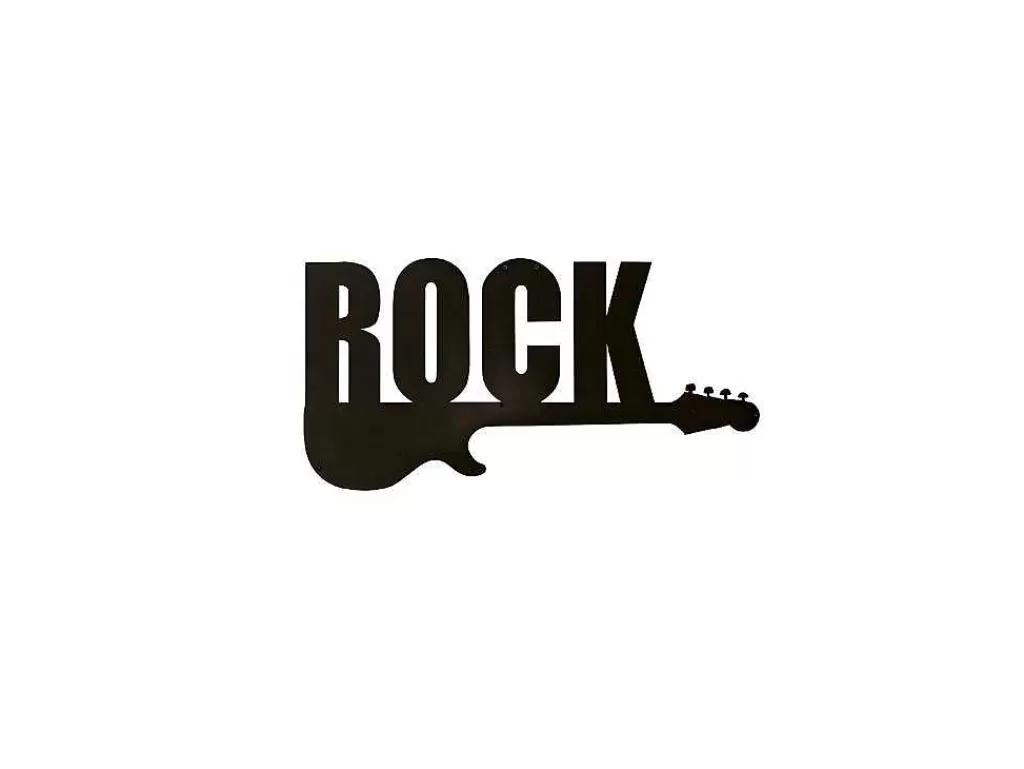 Placa De Parede Decorativa*EPIKASA Decoração Metalica Rock 2, Preto, 50X1,5X25 Cm,