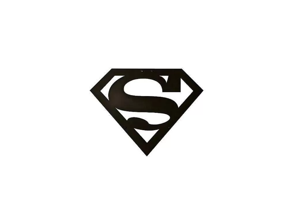 Placa De Parede Decorativa*EPIKASA Decoração Metalica Superman, Preto, 40X1,5X31 Cm,