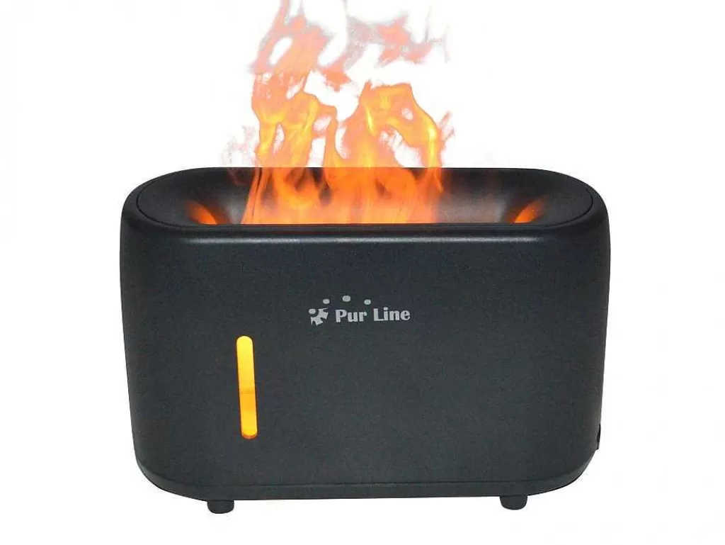 Objeto De Decoração Interior*Purline Diffuseur D'Aromes A Ultrasons Avec Effet De Flamme En Noir