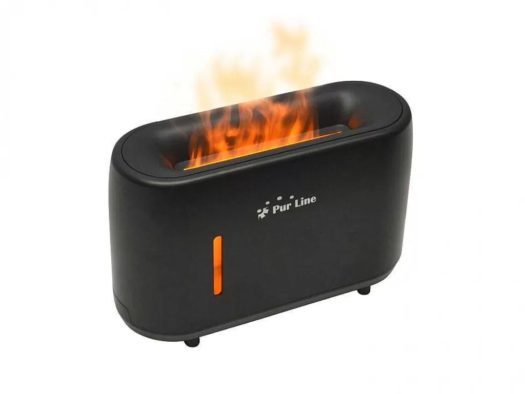 Objeto De Decoração Interior*Purline Diffuseur D'Aromes A Ultrasons Avec Effet De Flamme En Noir