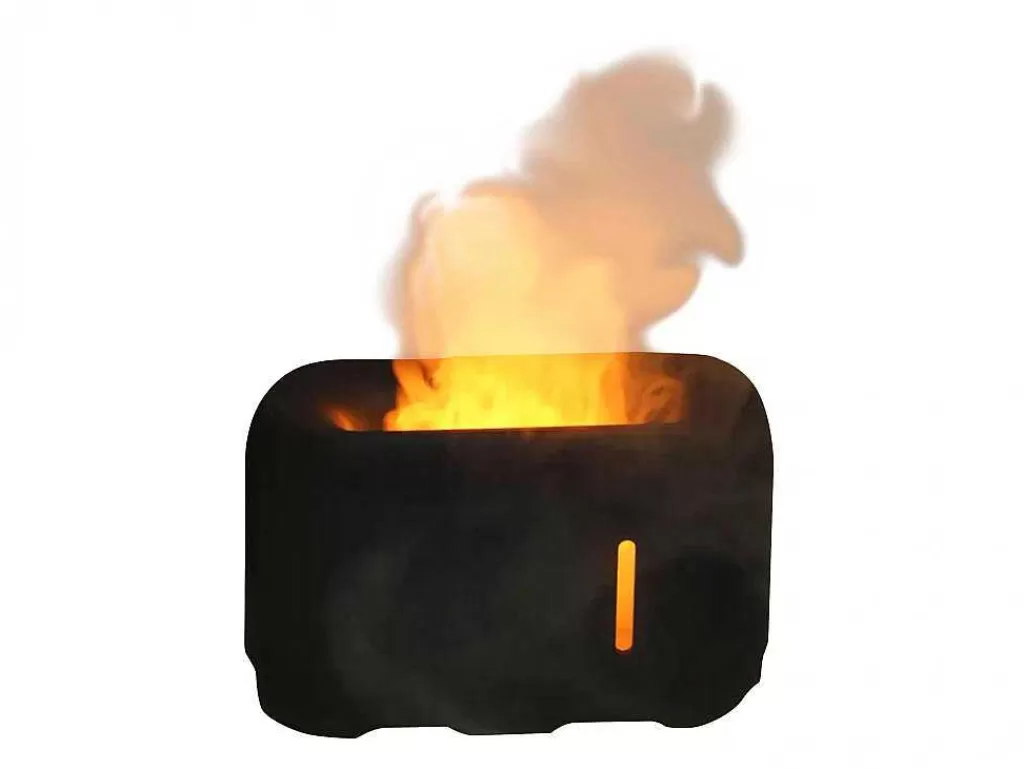 Objeto De Decoração Interior*Purline Diffuseur D'Aromes A Ultrasons Avec Effet De Flamme En Noir