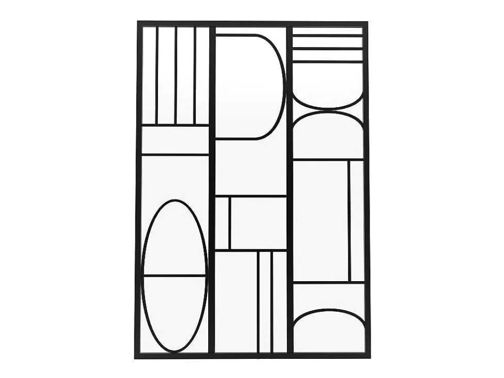 Divisória De Ambiente*Vente-unique Divisória De Atelier Aluminio Termolacado Estilo Art Deco 90X130 Cm, Preto - Coubarta