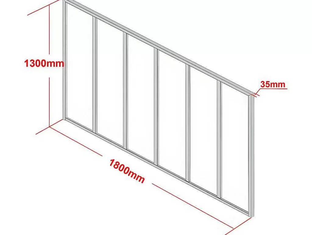 Divisória De Ambiente*Vente-unique Divisória De Atelier Em Aluminio Termolacado Branco De 180X130 Cm - Bayview