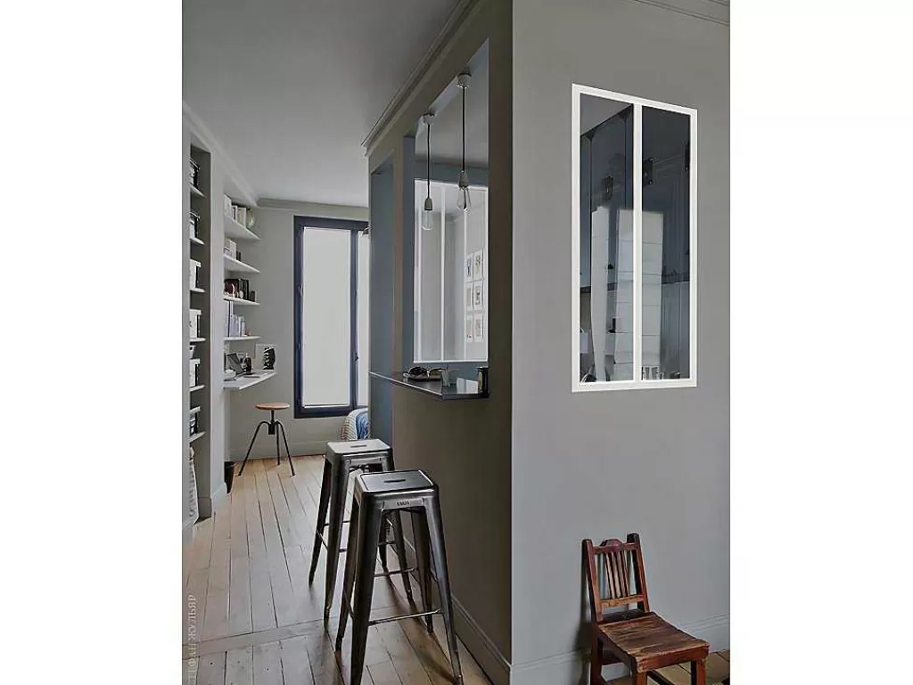 Divisória De Ambiente*Vente-unique Divisória De Atelier Em Aluminio Termolacado Branco De 60X130 Cm - Bayview