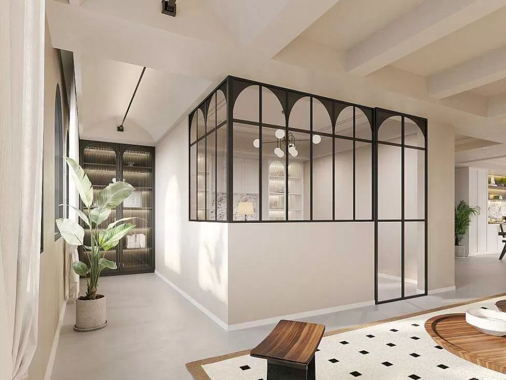 Divisória De Ambiente*Vente-unique Divisória De Canto De Atelier Art Deco Aluminio Termolacado C180 X L120 X A130 Cm Preto - Arcadea