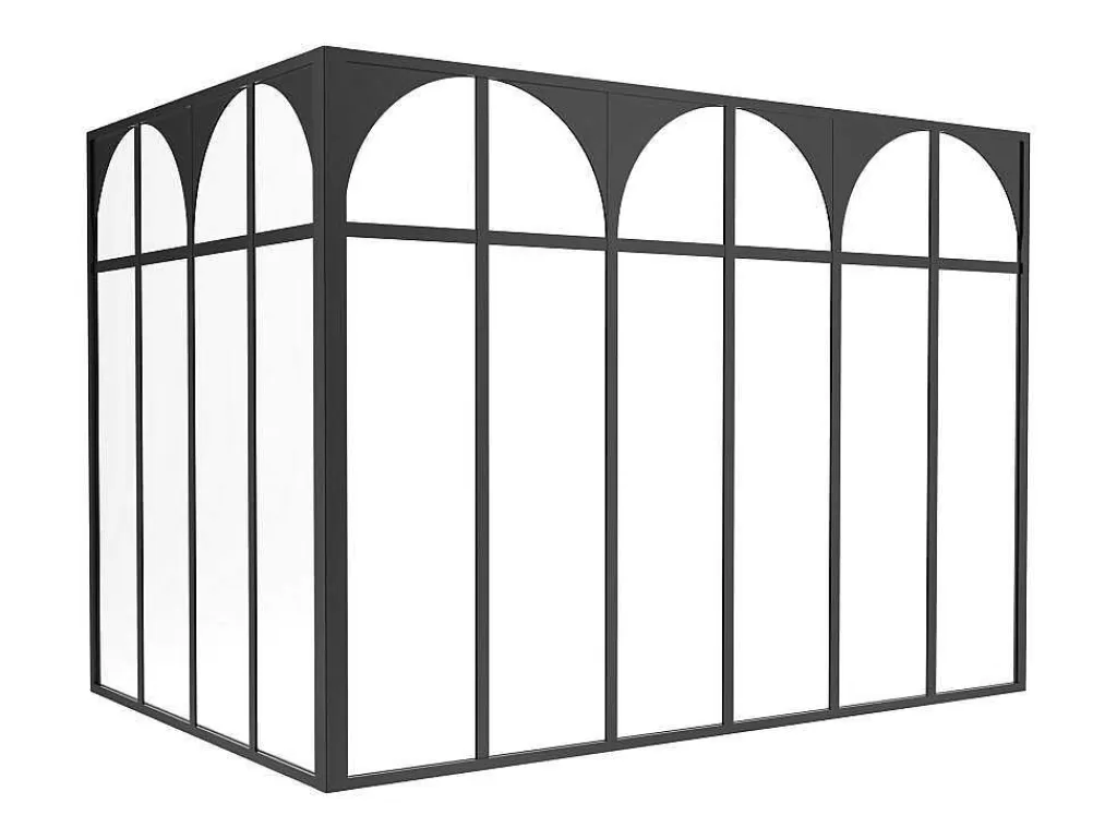 Divisória De Ambiente*Vente-unique Divisória De Canto De Atelier Art Deco Aluminio Termolacado C180 X L120 X A130 Cm Preto - Arcadea