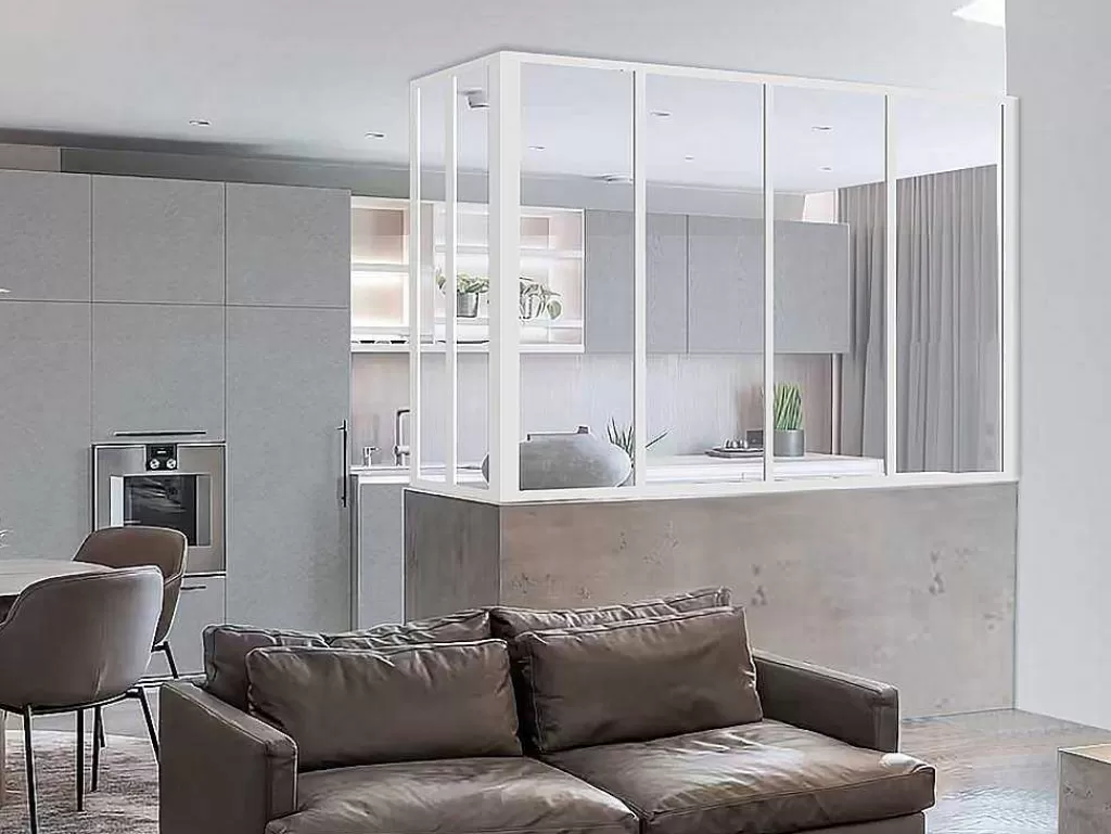 Divisória De Ambiente*Vente-unique Divisória De Canto De Atelier Em Aluminio Termolacado C120 X L60 X A130 Cm Preto - Bayview