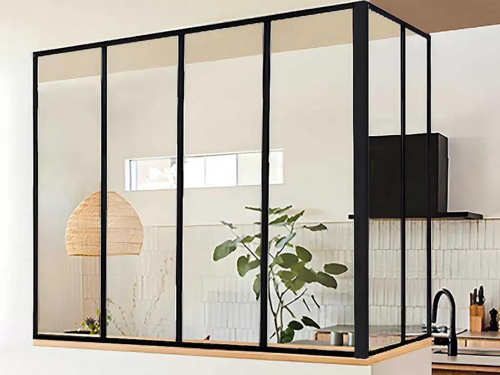Divisória De Ambiente*Vente-unique Divisória De Canto De Atelier Em Aluminio Termolacado C120 X L60 X A130 Cm Preto - Bayview