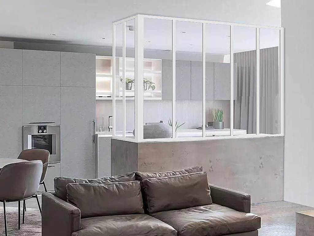 Divisória De Ambiente*Vente-unique Divisória De Canto De Atelier Em Aluminio Termolacado C150 X L60 X A130 Cm Preto - Bayview