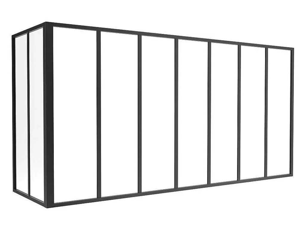 Divisória De Ambiente*Vente-unique Divisória De Canto De Atelier Em Aluminio Termolacado C210 X L60 X A105 Cm Preto - Bayview