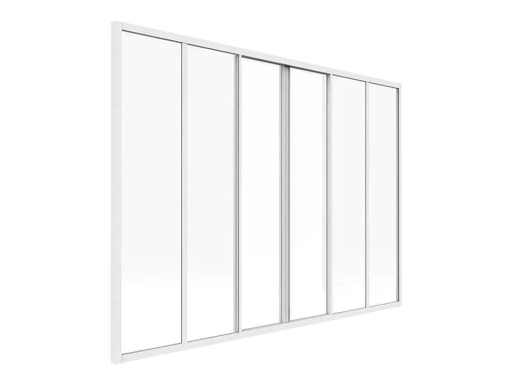 Divisória De Ambiente*Vente-unique Divisória De Correr Aluminio Termolacado Branco 180X130 Cm - Ravena