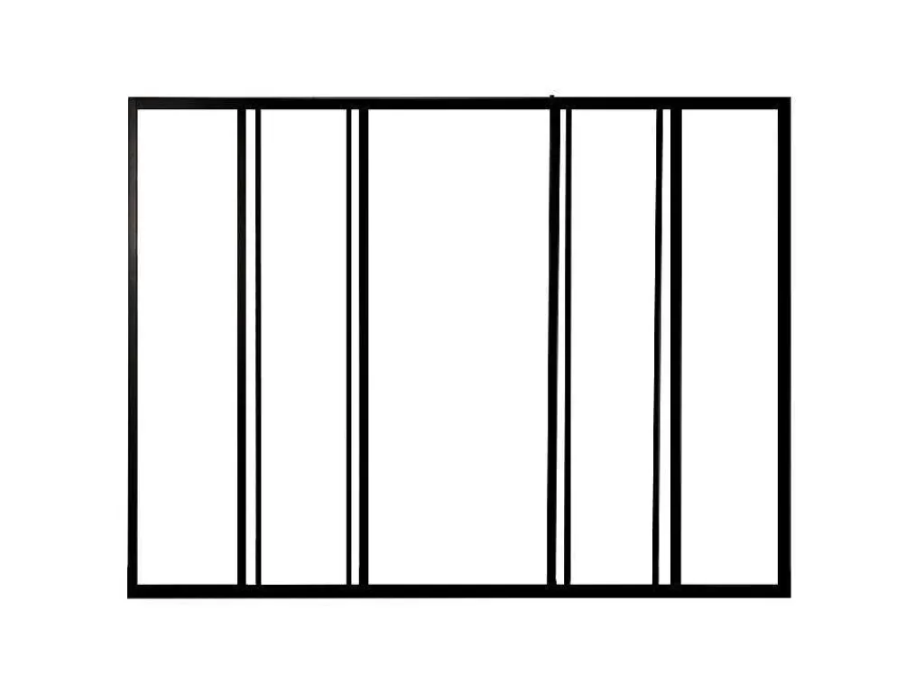 Divisória De Ambiente*Vente-unique Divisória De Correr Em Aluminio Termolacado Preto 180X105 Cm - Ravena