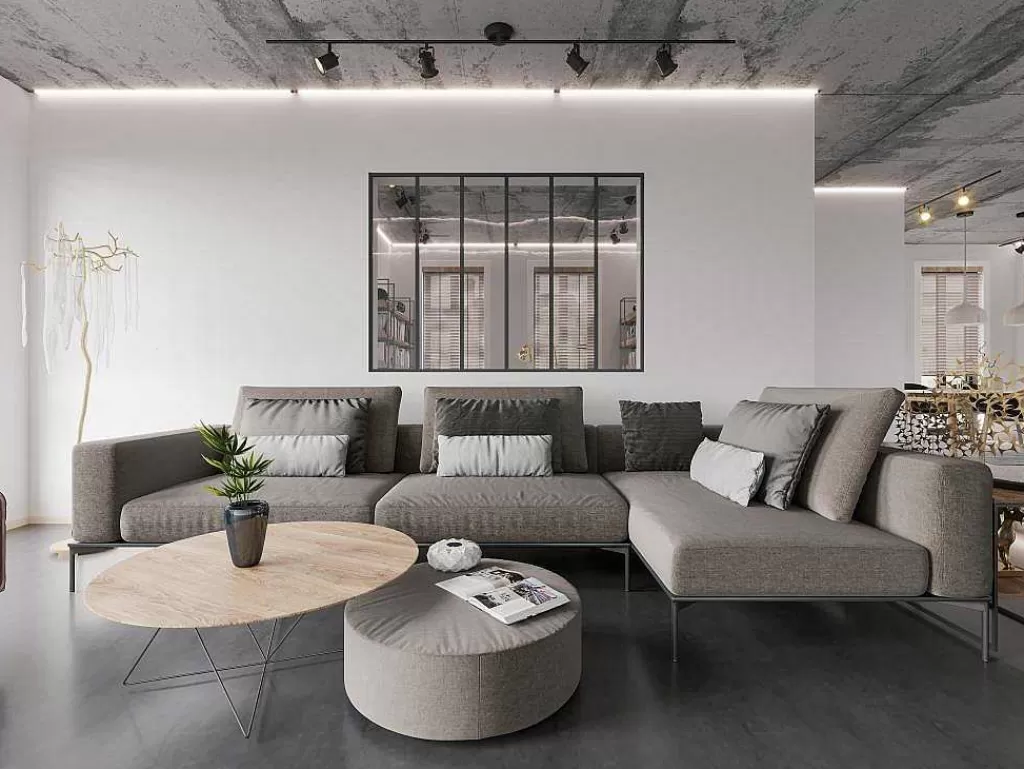 Divisória De Ambiente*Vente-unique Divisória De Vidro Bayview Em Aluminio Termolacado Preto - 180X130 Cm