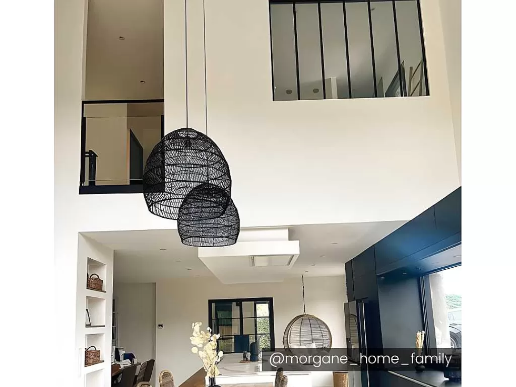 Divisória De Ambiente*Vente-unique Divisória De Vidro Bayview Em Aluminio Termolacado Preto - 180X130 Cm