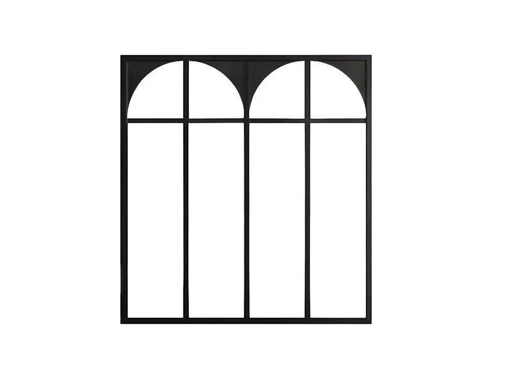 Divisória De Ambiente*Vente-unique Divisória De Vidro Para Atelie Art Deco Em Aluminio Termolacado De 120X130 Cm Cor Preto - Arcadea
