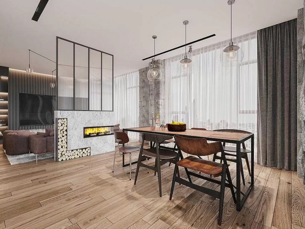 Divisória De Ambiente*Vente-unique Divisória De Vidro Para Atelie Em Aluminio Termolacado E Vidro Temperado Texturado De 120X130 Cm Cor Preto - Vietra
