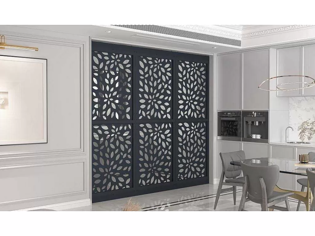 Divisória De Interior*Vente-unique Divisória Em Aco Galvanizado L88 X A245 Cm Antracite Altura Ajustavel - Jaora