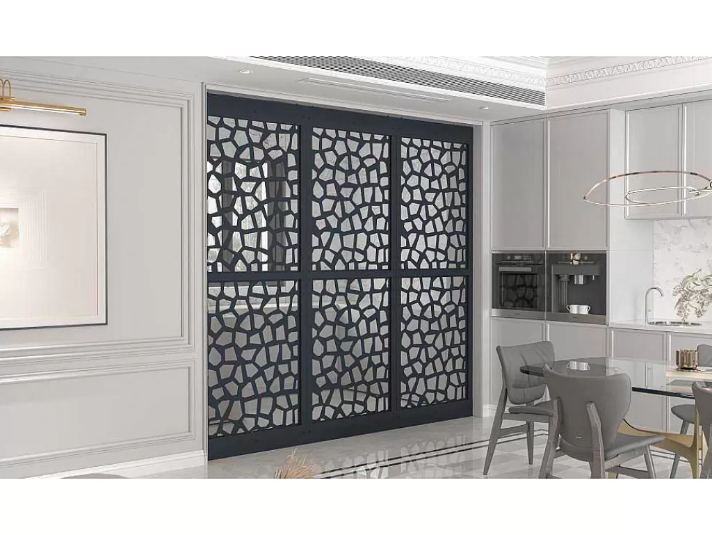 Divisória De Interior*Vente-unique Divisória Em Aco Galvanizado L88 X A245 Cm Antracite Altura Ajustavel - Laduna