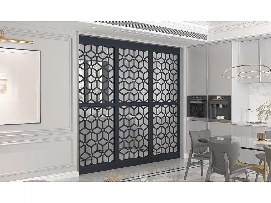 Divisória De Interior*Vente-unique Divisória Em Aco Galvanizado L88 X A245 Cm Antracite Altura Ajustavel - Lateri