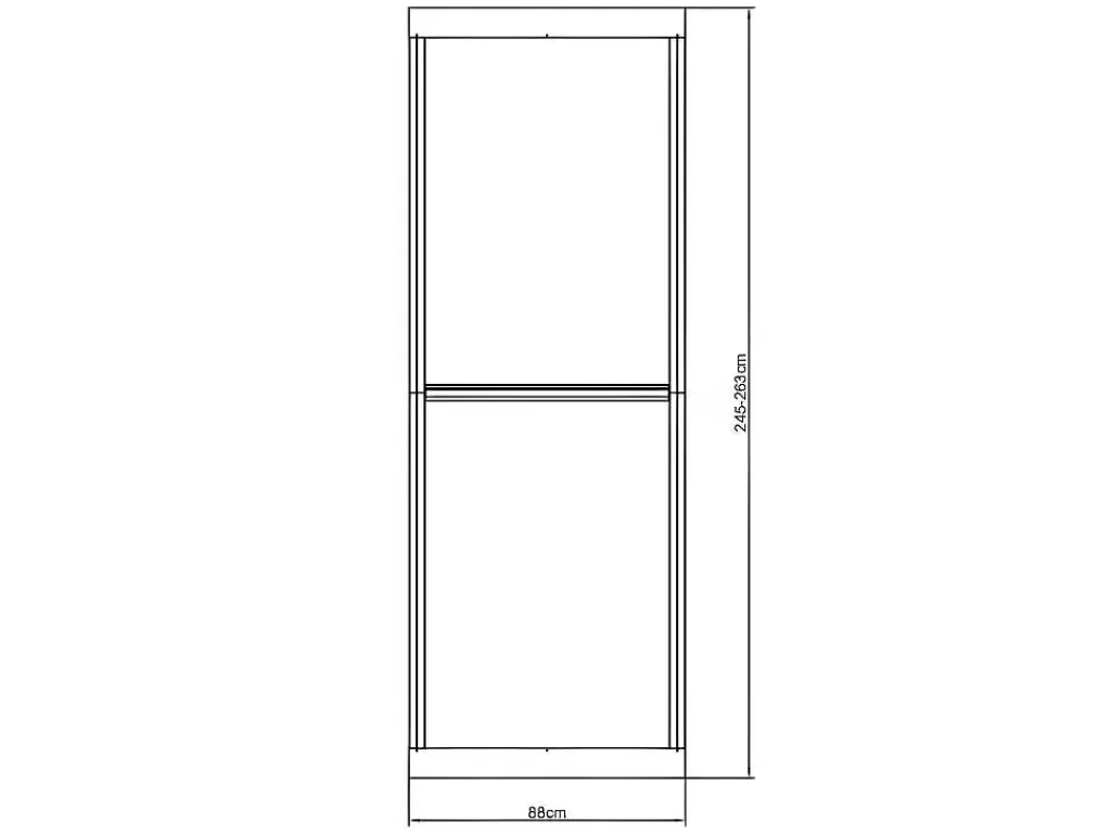 Divisória De Interior*Vente-unique Divisória Em Aco Galvanizado L88 X A245 Cm Antracite Altura Ajustavel - Lateri