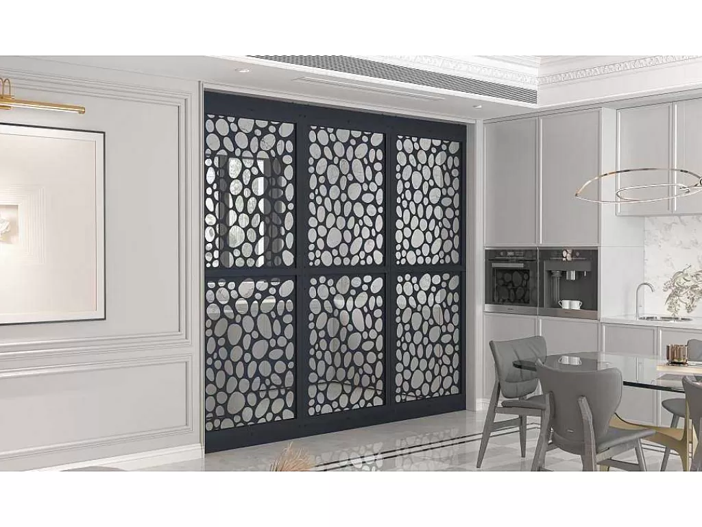 Divisória De Interior*Vente-unique Divisória Em Aco Galvanizado L88 X A245 Cm Antracite Altura Ajustavel - Tirodi
