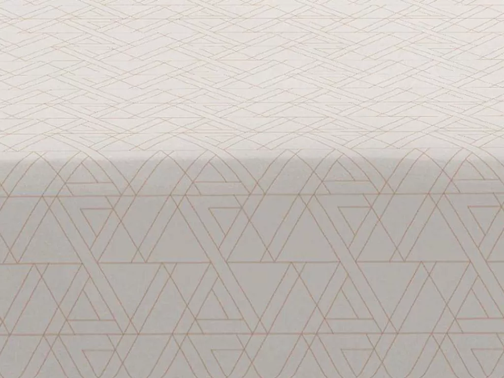 Roupa De Cama*Purline Drap Housse 100% Coton 1 Piece Beige A Triangles 160X200
