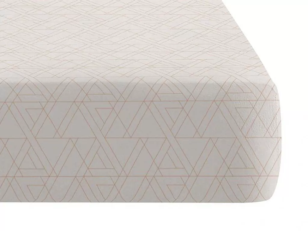 Roupa De Cama*Purline Drap Housse 100% Coton 1 Piece Beige A Triangles 160X200