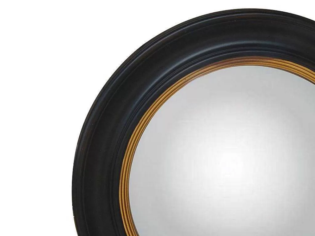 Espelhos*OZAIA Espelho - Madeira De Eucalipto - D.66 Cm - Preto E Dourado Efeito Latao - Franklin