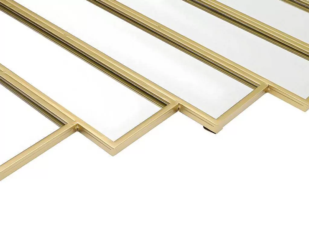 Espelhos*OZAIA Espelho Art Deco Simetrico Em Metal De C. 90 X A. 120 Cm Cor Dourado - Galice
