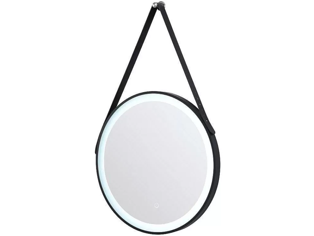 Acessórios De Casa De Banho*OZAIA Espelho De Casa De Banho Luminoso Antienvaciamento Suspenso Com Gancho E Contorno Preto 60X60 Cm - Borja