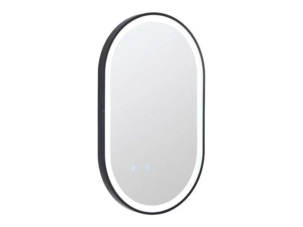 Acessórios De Casa De Banho*OZAIA Espelho De Casa De Banho Luminoso Oval Antiembaciamento Com Contorno Preto 60X90 Cm - Alarico