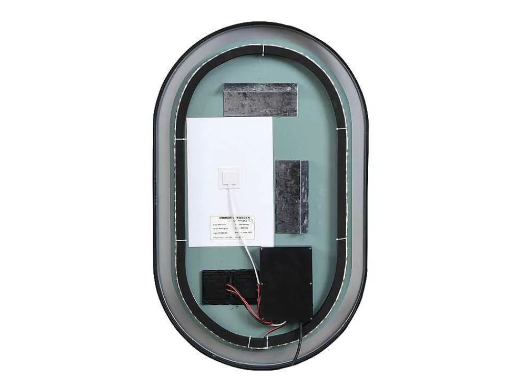 Acessórios De Casa De Banho*OZAIA Espelho De Casa De Banho Luminoso Oval Antiembaciamento Com Contorno Preto 60X90 Cm - Alarico