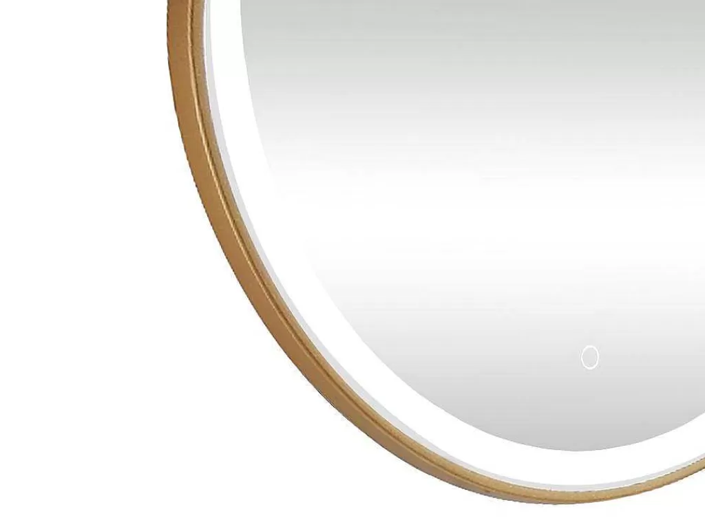 Acessórios De Casa De Banho*OZAIA Espelho De Casa De Banho Luminoso Redondo Dourado Com Leds D80 Cm - Numea