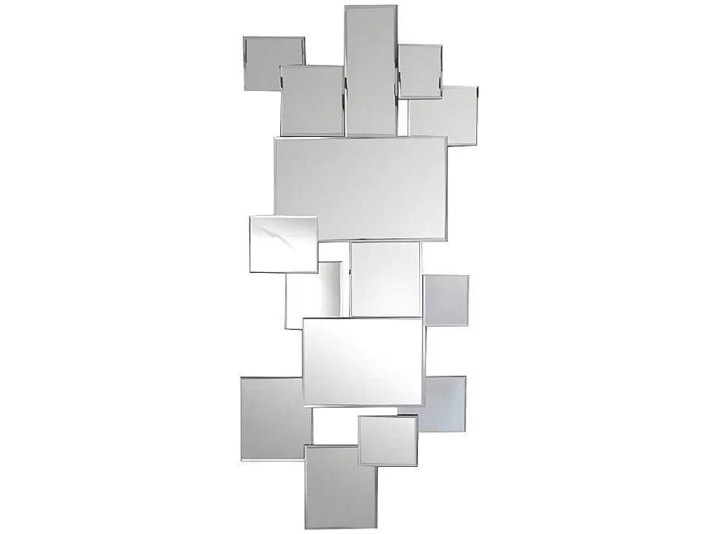 Espelhos*OZAIA Espelho De Parede Deconstruido 120 X 2 X 53 Cm Em Inox E Mdf Prateado - Arol
