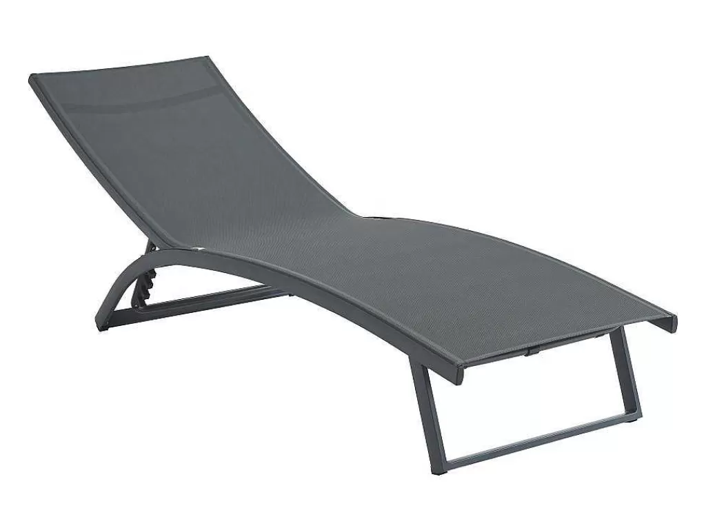 Espreguiçadeira*MYLIA Espreguiçadeira Com Varias Posicoes Aluminio E Têxtileno Antracite - Saranda De