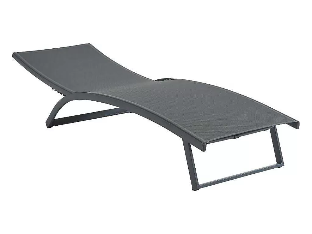 Espreguiçadeira*MYLIA Espreguiçadeira Com Varias Posicoes Aluminio E Têxtileno Antracite - Saranda De