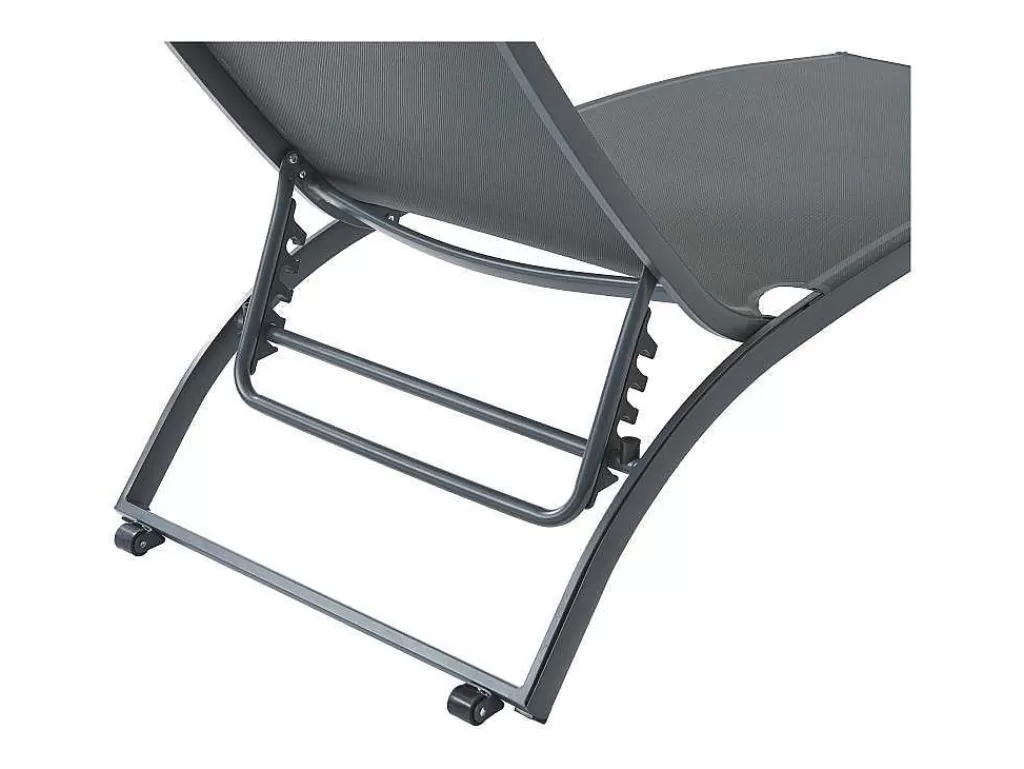Espreguiçadeira*MYLIA Espreguiçadeira Com Varias Posicoes Aluminio E Têxtileno Antracite - Saranda De