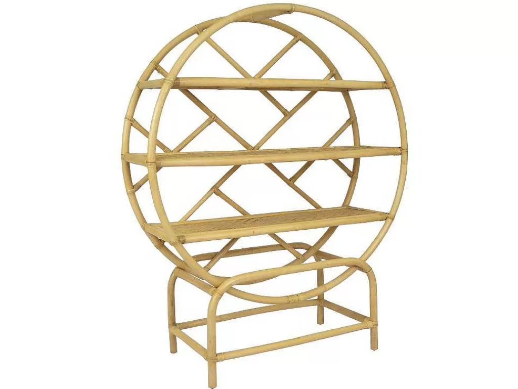 Biblioteca, Vitrina, Estante*Vente-unique Estante Com 3 Prateleiras Em Rotim E Bambu Cor Natural - Setha