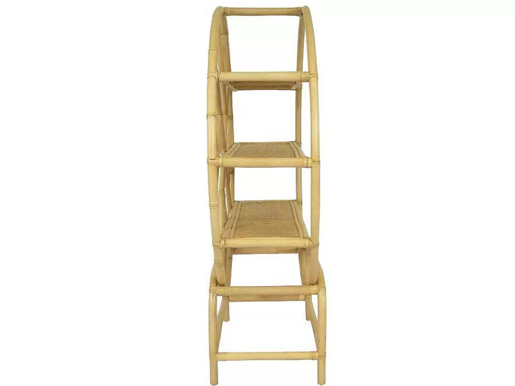 Biblioteca, Vitrina, Estante*Vente-unique Estante Com 3 Prateleiras Em Rotim E Bambu Cor Natural - Setha