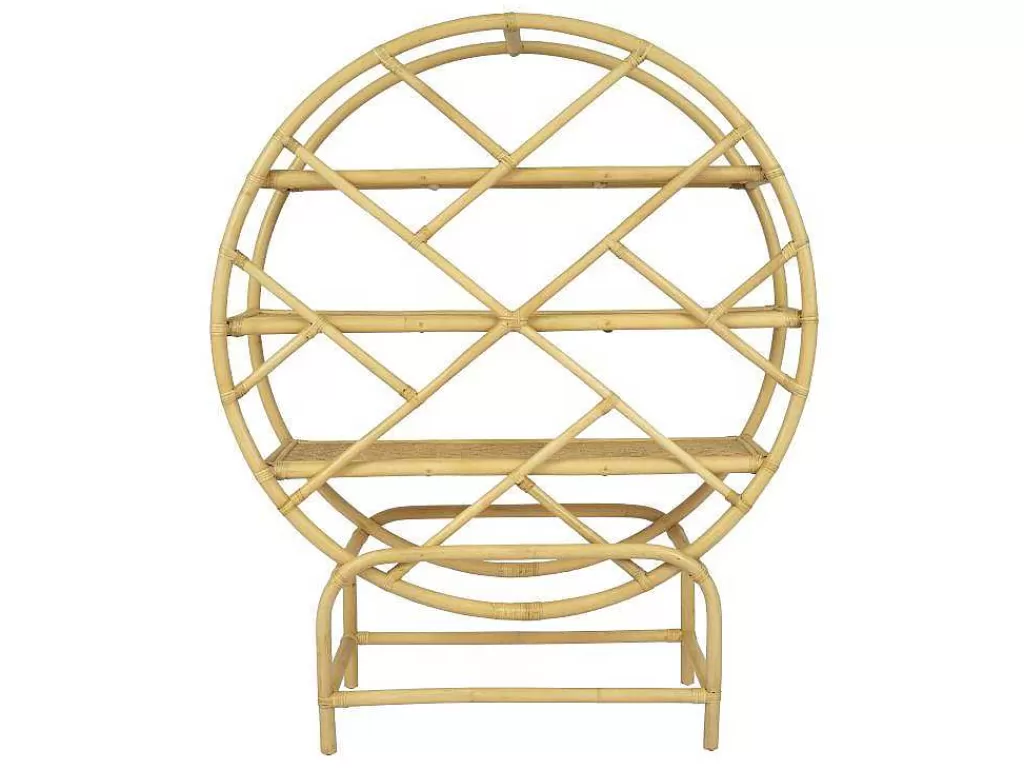 Biblioteca, Vitrina, Estante*Vente-unique Estante Com 3 Prateleiras Em Rotim E Bambu Cor Natural - Setha