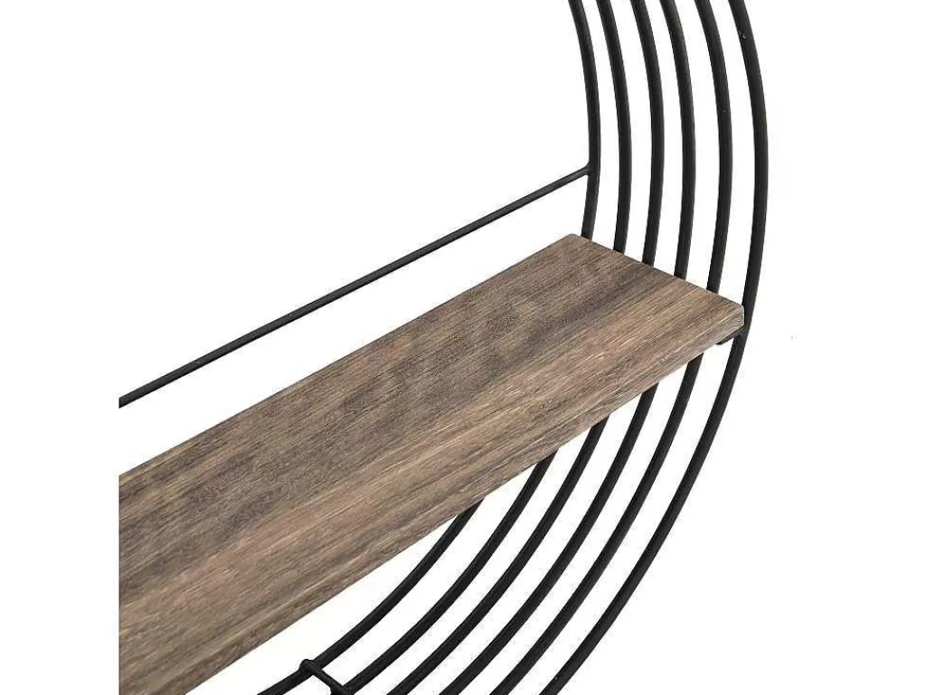 Biblioteca, Vitrina, Estante*Vente-unique Estante De Parede Com 1 Prateleira Mdf E Metal C50 X L13 X A50 Cm Cor Preta - Moha