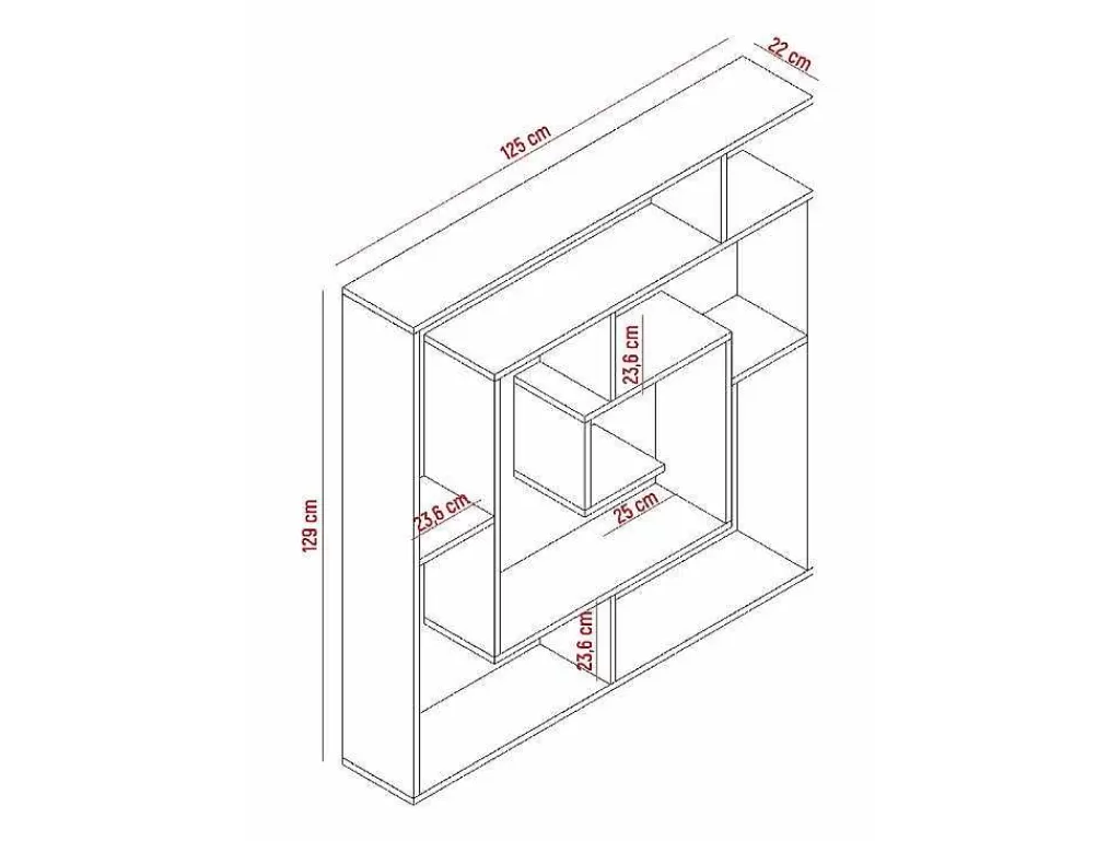 Biblioteca, Vitrina, Estante*EPIKASA Estante Giusi, Branco, 125X22X129 Cm,