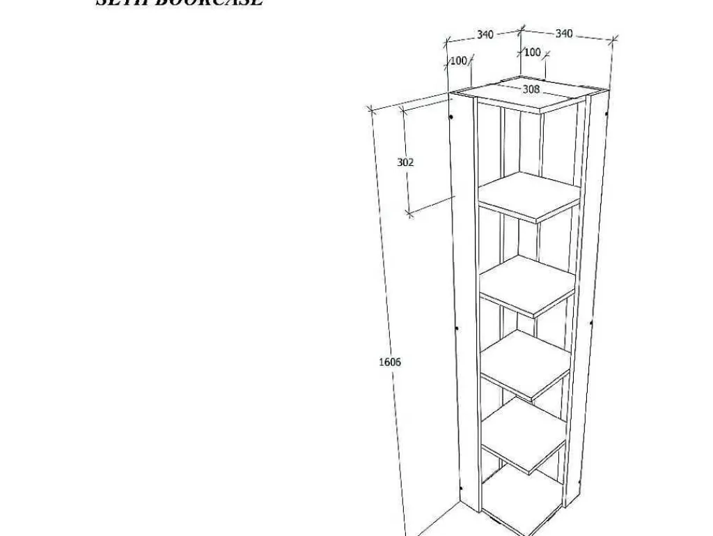 Biblioteca, Vitrina, Estante*EPIKASA Estante Isotta, Branco, 34X34X161 Cm,