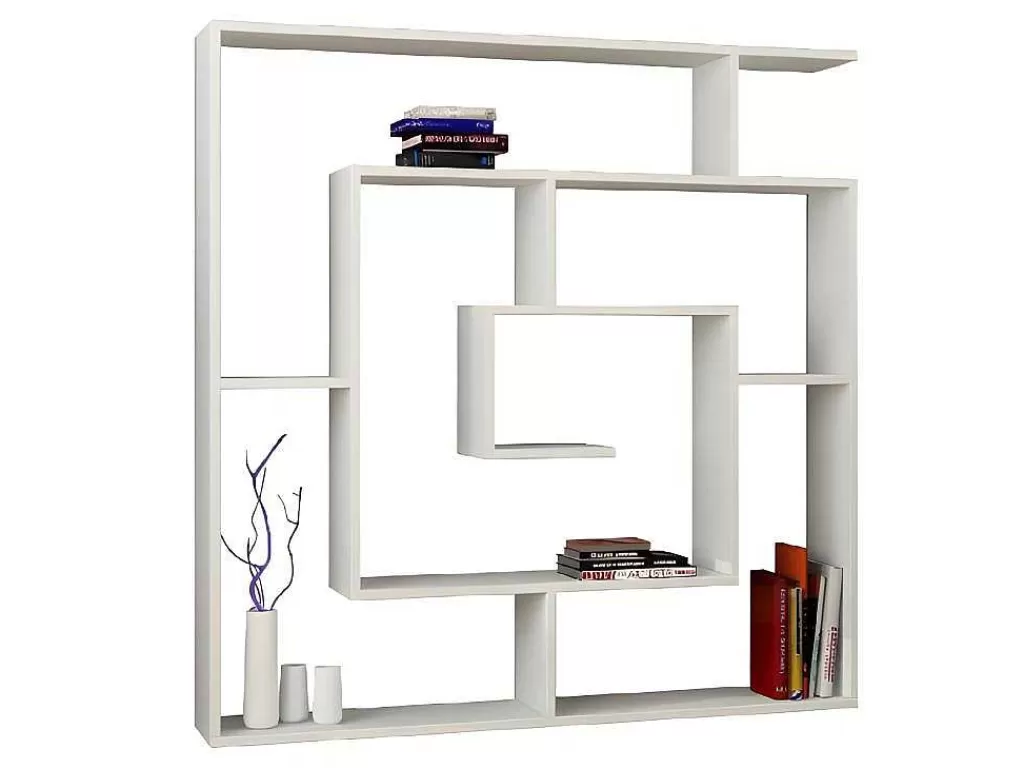 Biblioteca, Vitrina, Estante*Homemania Estante Labirent, Branco, 125X22X129 Cm, Epikasa