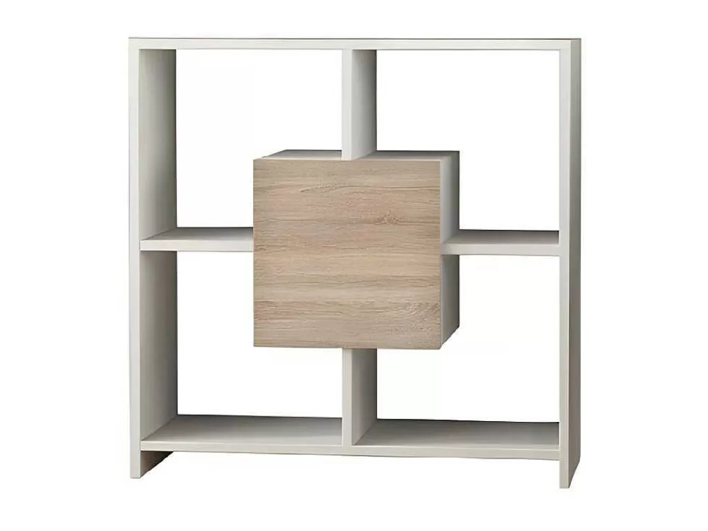 Promoções Sala*EPIKASA Estante Sider, Branco, Sonoma, 80X30X80 Cm,